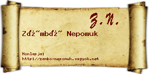 Zámbó Nepomuk névjegykártya