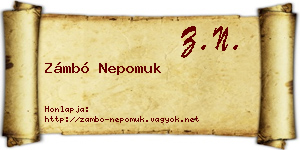 Zámbó Nepomuk névjegykártya